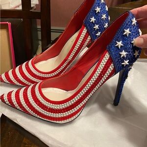 Woman’s USA Flag High Heel Shoe - Like New
